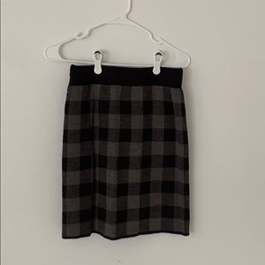 Fall checkered sweater skirt